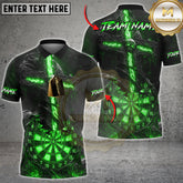 Maxcorners Darts Flaming Skull Customized Name, Team Name 3D Shirt (4 Colors)