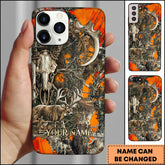 Maxcorners Buck & Skull Camo Personalized Name Phone Case (4 colors)