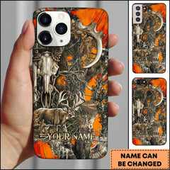 Maxcorners Buck & Skull Camo Personalized Name Phone Case (4 colors)