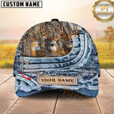 Maxcorners Whitetail Buck Denim Personalized 3D Cap Printed Multicolor
