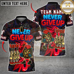 Maxcorners Darts Shirt Never Give Up Graffiti Style Multioptions Personalized Name, Team Name Unisex 3D Shirt (4 Colors)