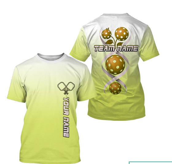 Maxcorners Yellow Pickleball It's In My DNA Custom Pickleball T-Shirt For Men, Pickleball Team MT0708