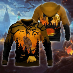 Maxcorners Halloween Camping Bigfoot Shirt All Over Print 3D
