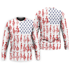 Maxcorners American Flag Fish Shirt, Fishing SPF Shirt, Mens Fishing Shirts Long Sleeve, Gift For Fisherman