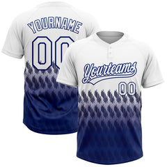 Maxcorners Custom White Royal 3D Pattern Lines Two-Button Unisex Softball Jersey
LM0609