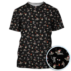 Maxcorners Christmas Dachshund Golf Polos, Funny Dog Pattern Shirt, Xmas Gift for Golf Lovers