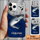 Maxcorners Salmon Fishing Blue Personalized Name Phone Case LM1812