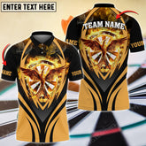 Maxcorners Darts Flaming Phoenix Multicolor Option Customized Name, Team Name 3D Shirt (4 Colors)