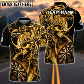 Maxcorners Darts Viking Skull Warrior Multicolor Option Customized Name, Team Name 3D Shirt (2 Colors)