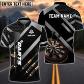 Maxcorners Darts Metalic Pattern Multicolor Option Customized Name, Team Name 3D Shirt (4 Colors)