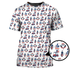 Maxcorners USA Golf Shirts, American Golf Shirt For Men, Pattern Golf Gift For Golfers