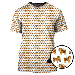 Maxcorners Pattern Golf Shirt, Crazy Dog Golf Shirt, Shiba Inu Golf For Men