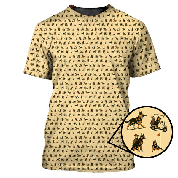 Maxcorners German Shepherd Golf Shirt For Men, Funny Pattern Golf Shirt, Dog Golf Shirt