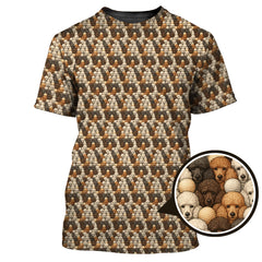 Maxcorners Dog Pattern Golf Shirt, Poodle Golf Shirt, Funny Poodle Golf Shirt For Golfers