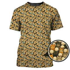 Maxcorners Funny Cat Golf Shirt For Golfer - Cat Pattern Golf Shirt - Golf Gift For Cat Lovers