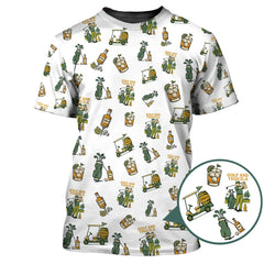 Maxcorners Golf and Tequila Pattern Golf Polos, Funny Whiskey Golf Shirt For Golfers, Golf Shirts For Men