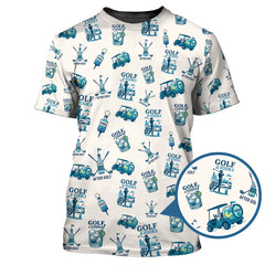 Maxcorners Golf And Vodka Shirt For Golfer, Vodka After Golf Pattern Golf Shirt, Funny Golf Shirt For Men