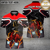 Maxcorners Flaming Bull Power Dart Theme Multicolor Options Personalized Name, Team Name 3D Shirt (4 Colors)