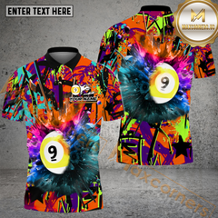 Maxcorners Billiards 9 Ball Graffiti Explosion Paint Personalized Shirt (4 Colors)