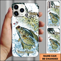 Maxcorners Crappie Fishing Jumping Largemouth Bass Water Splash Personalized Name Phone Case