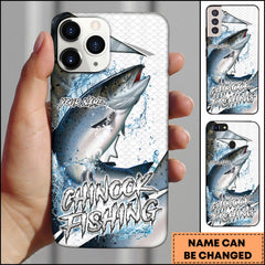 Maxcorners Chinook Fishing Scale Pattern Water Splash Personalized Name Phone Case
