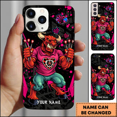 Maxcorners Darts Bulldog Strength Valentine Dartboard Art Personalized Name Phone Case