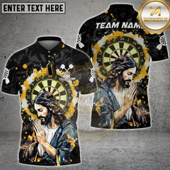 Maxcorners Praying Jesus Dartboard Modern Christian Art Personalized Name, Team Name 3D Shirt