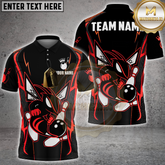 Maxcorners Bowling Panther Claw Multicolor Options Personalized Name, Team Name 3D Shirt (4 Colors)