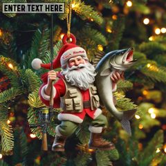 Maxcorners Santa Fishing Scene Ornament, Custom Home Decor Gift