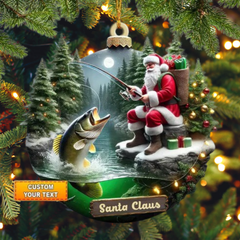 Maxcorners Fishing Lover Christmas Ornament, Personalized Holiday Decor