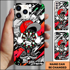Maxcorners Cool Dartboard Character Urban Style Personalized Name Phone Case