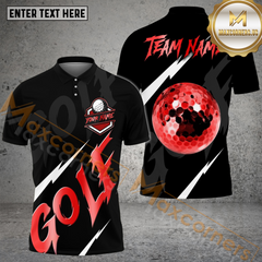 Maxcorners Golf Lightning Luxury Ball Customized Name, Team Name 3D Shirts (4 Colors)