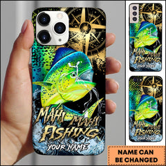 Maxcorners Mahi-Mahi Fishing Jumping Mahi-Mahi Compass Art Personalized Name Phone Case TU1601