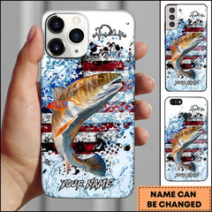 Maxcorners Redfish Fishing Patriotic Splash Art Personalized Name Phone Case TU1601
