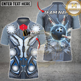 Maxcorners Bowling Armor Tech Lightning Strike Multicolor Options Personalized Name, Team Name 3D Shirt (4 Colors)