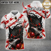 Maxcorners Bowling Dark Wolf Fury Graphic Multicolor Options Personalized Name, Team Name 3D Shirt (4 Colors)