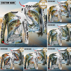 Maxcorners Freshwater Fishing Dynamic Splash Art Personalized Name, Team Name 3D Long Sleeve Shirt