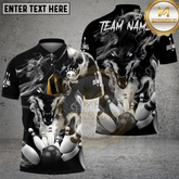 Maxcorners Smoke Wolf Bowling Chaos Multicolor Options Personalized Name, Team Name 3D Shirt (4 Colors)