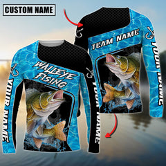 Maxcorners Freshwater Fishing Jumping Water Splash Art Personalized Name, Team Name 3D Long Sleeve Shirt