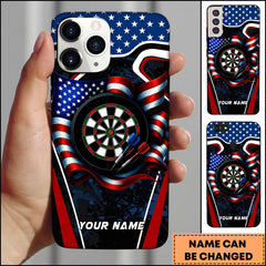 Maxcorners Darts American Flag Patriot Dartboard Premium Personalized Name Phone Case