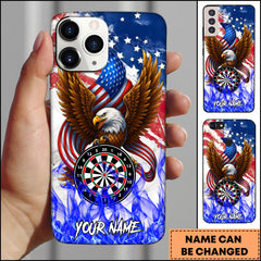 Maxcorners Darts Patriotic Eagle Power Dartboard Premium Personalized Name Phone Case