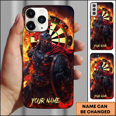 Maxcorners Darts Fire Spartan Warrior Premium Personalized Name Phone Case