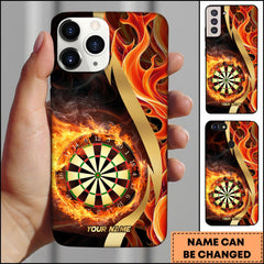 Maxcorners Darts Fire Flame Dartboard Personalized Name Phone Case
