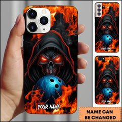 Maxcorners Fire Bowling Grim Reaper Power Strike Personalized Name Phone Case