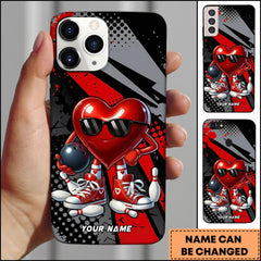 Maxcorners Cool Heart Bowling Ball Street Style Personalized Name Phone Case