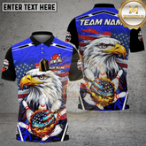 Maxcorners Bowling Patriotic Eagle Flaming Strike Multicolor Options Personalized Name, Team Name 3D Shirt (4 Colors)