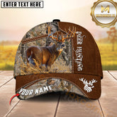 Maxcorners Deer Hunting Leather Style Woodland Buck Art Multi Options Personalized Name 3D Cap (6 Options)