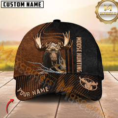Maxcorners Deer Hunting Rustic Buck Face Halftone Design Multi Options Personalized Name 3D Cap (6 Options)
