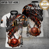 Maxcorners Fire Dragon Chained Bowling Ball Multicolor Options Personalized Name, Team Name 3D Shirt (4 Colors)