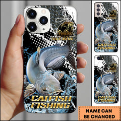 Maxcorners Catfish Fishing Bold Splash Graphic Personalized Name Phone Case